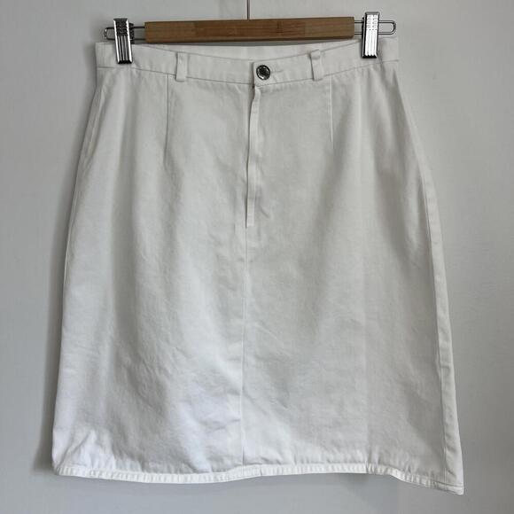 Sonia Rykiel Paris Women's Small White A Line Knee Length Skirt Made in France - Picture 8 of 12